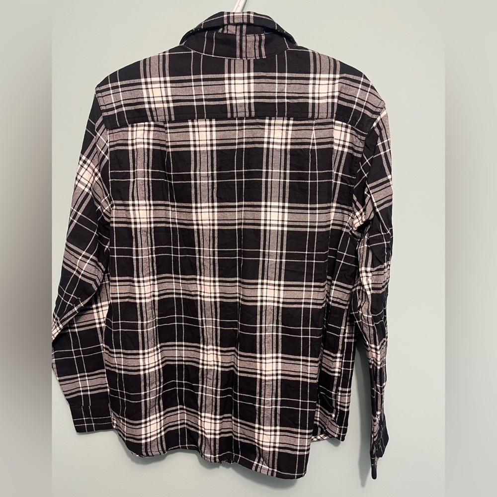 Tilley Black and White Plaid Button Up Jacket/Shirt Flannel NEW with tags Size L - Picture 6 of 7